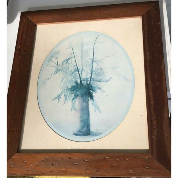 1930’s Water Color Floral Matted Frames Plexiglass Signed Painting‎ G. Giuliani - Picture 6 of 8